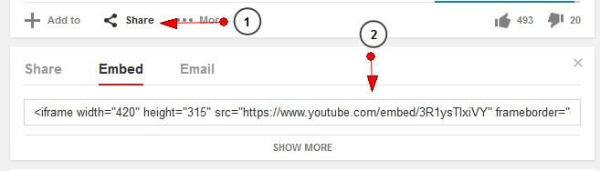 How to get Youtube embed link